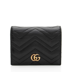Gucci Matelasse Leather GG Marmont Card Wallet