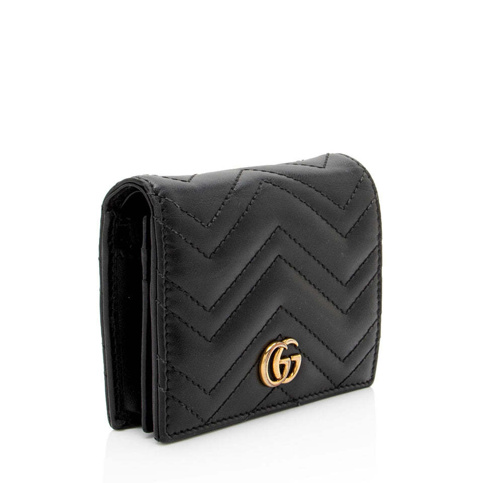 Gucci Matelasse Leather GG Marmont Card Wallet