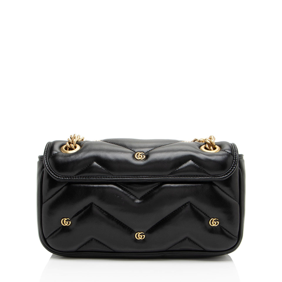 Gucci Matelasse Leather GG Marmont GG Studded Small Flap Bag