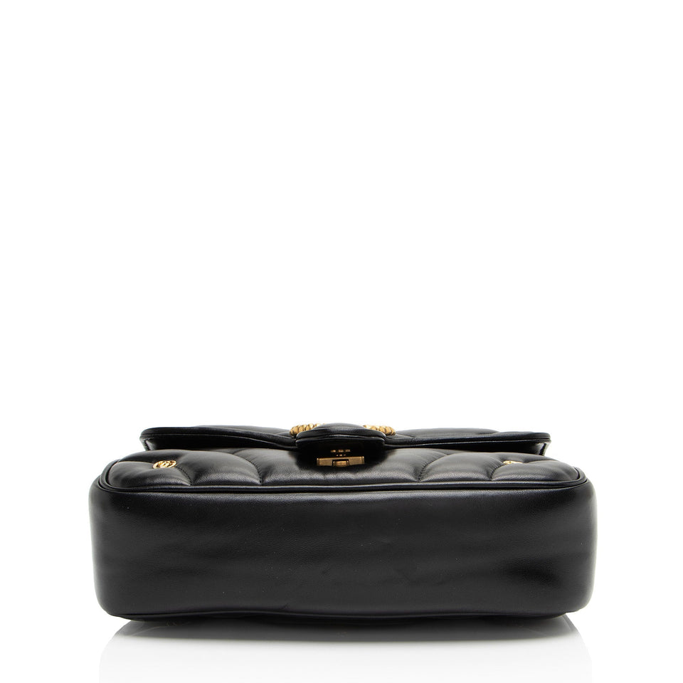 Gucci Matelasse Leather GG Marmont GG Studded Small Flap Bag