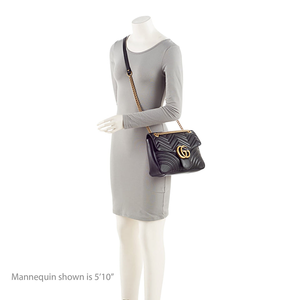 Gucci Matelasse Leather GG Marmont Large Flap Bag