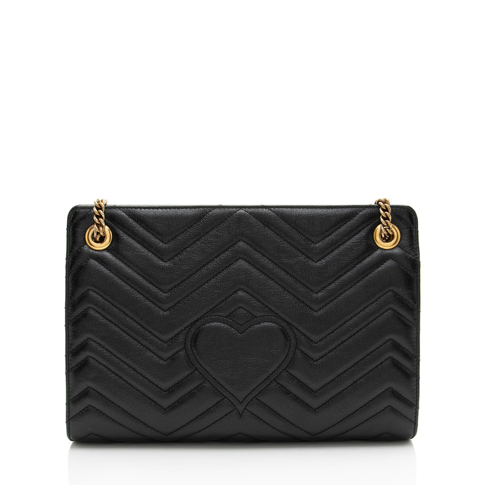 Gucci Matelasse Leather GG Marmont Medium Slim Open Shoulder Bag