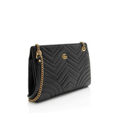 Gucci Matelasse Leather GG Marmont Medium Slim Open Shoulder Bag