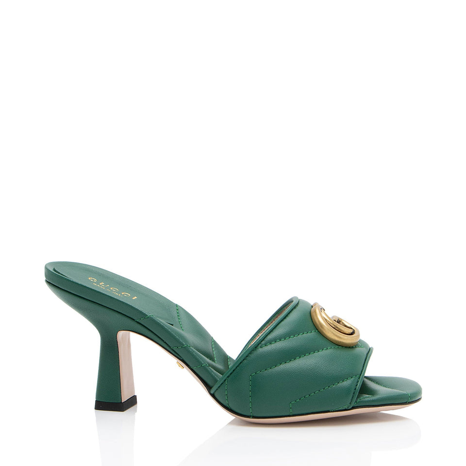 Gucci Matelasse Leather GG Marmont Slides - Size 5 / 35