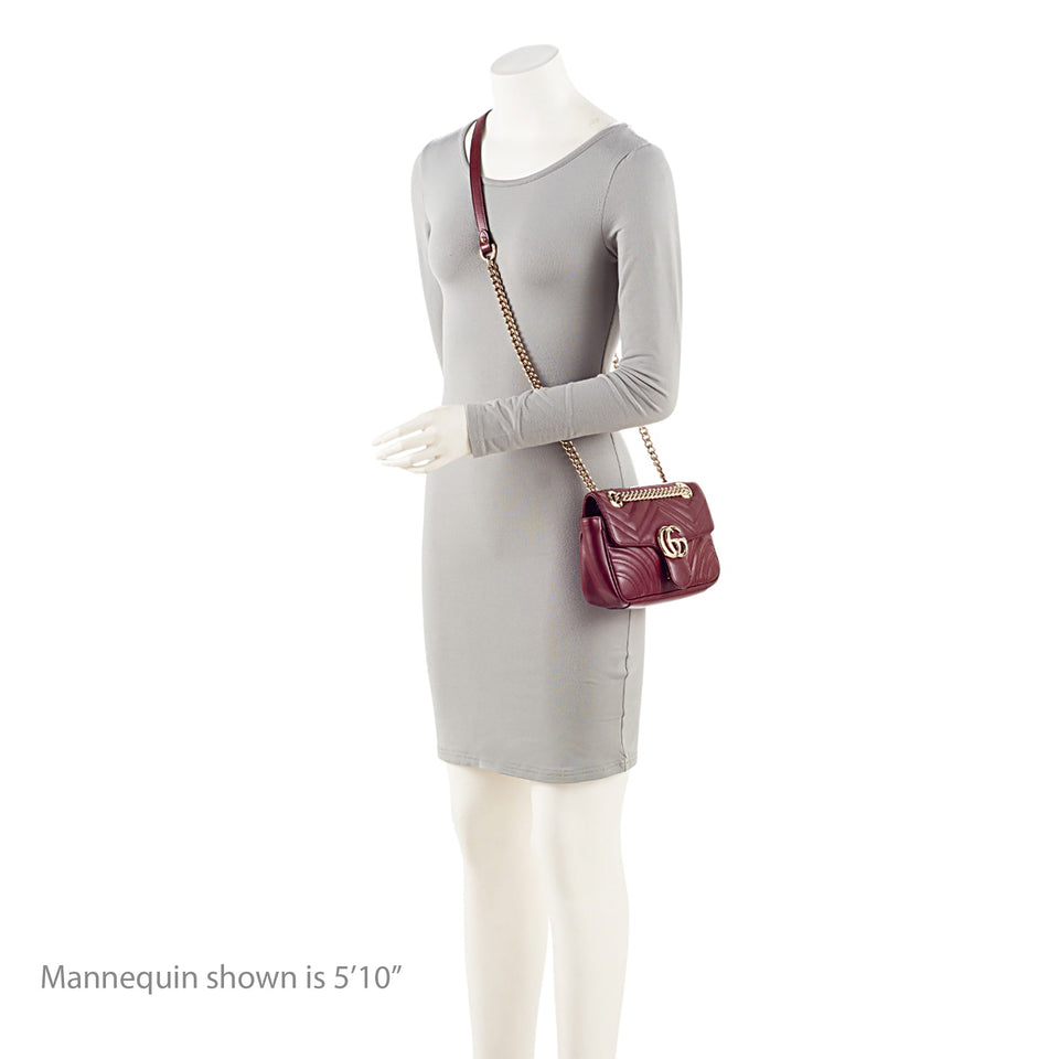 Gucci Matelasse Leather GG Marmont Small Flap Bag