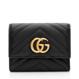 Gucci Matelasse Leather GG Marmont Trifold Wallet
