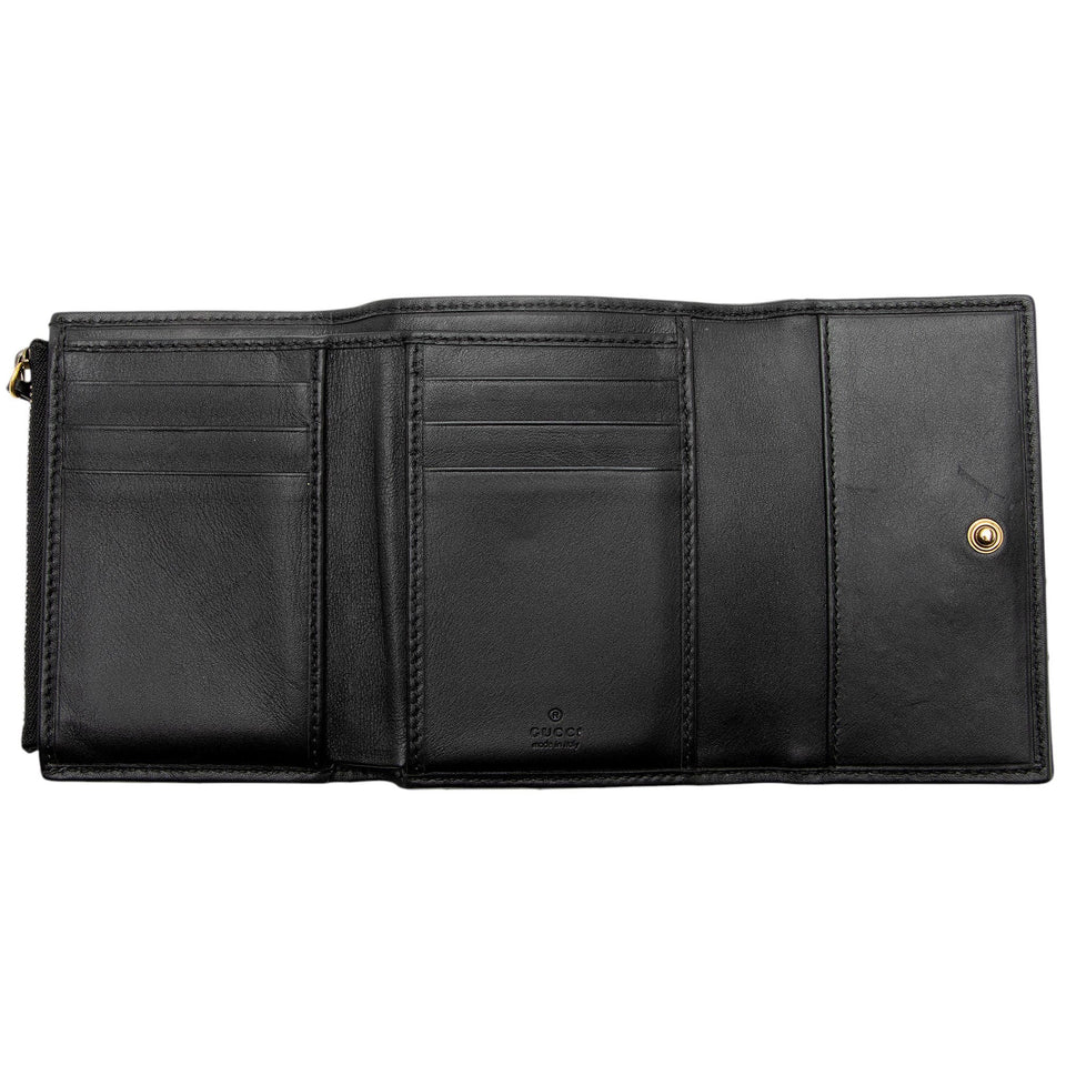 Gucci Matelasse Leather GG Marmont Trifold Wallet