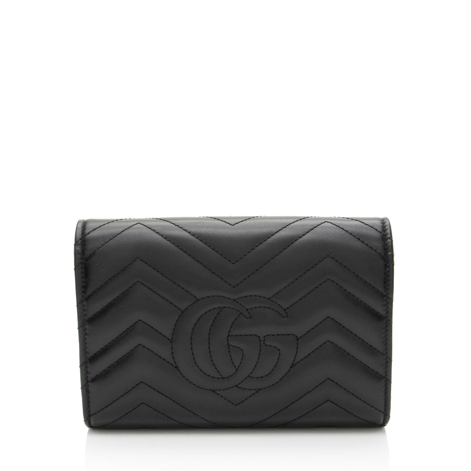 Gucci Matelasse Leather GG Marmont Wallet on Chain