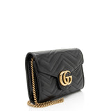 Gucci Matelasse Leather GG Marmont Wallet on Chain