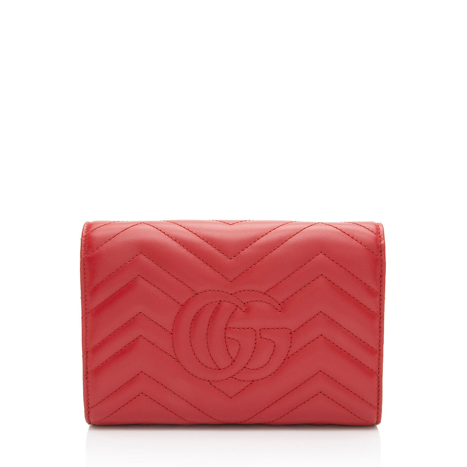 Gucci Matelasse Leather GG Marmont Wallet on Chain