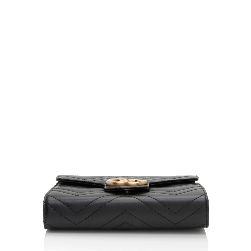 Gucci Matelasse Leather GG Marmont Wallet on Chain