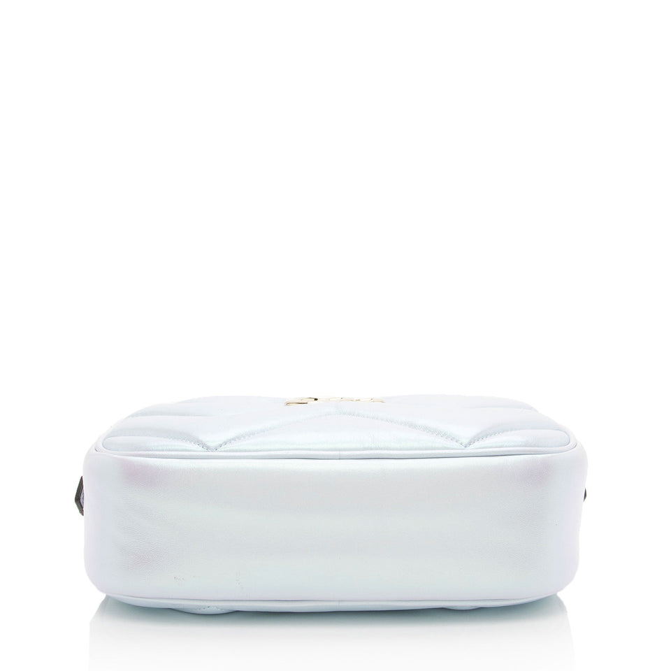 Gucci Matelasse Padded Iridescent Leather GG Marmont Small Camera Bag