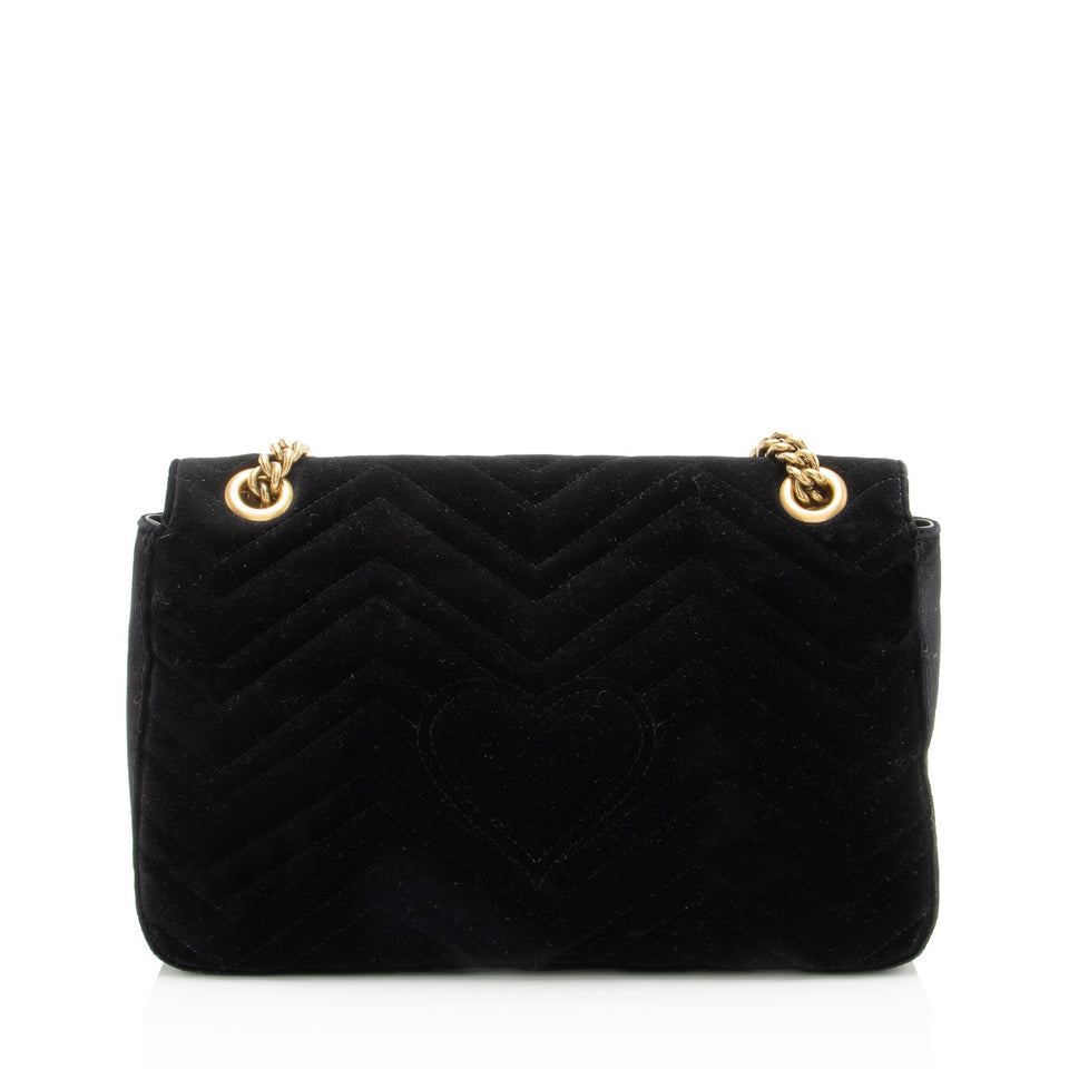 Gucci Matelasse Velvet GG Marmont Large Flap Bag