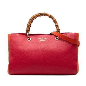 Gucci Medium Bicolor Calfskin Bamboo Shopper Satchel