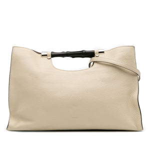 Gucci Medium Calfskin Bamboo Daily Shopper Satchel
