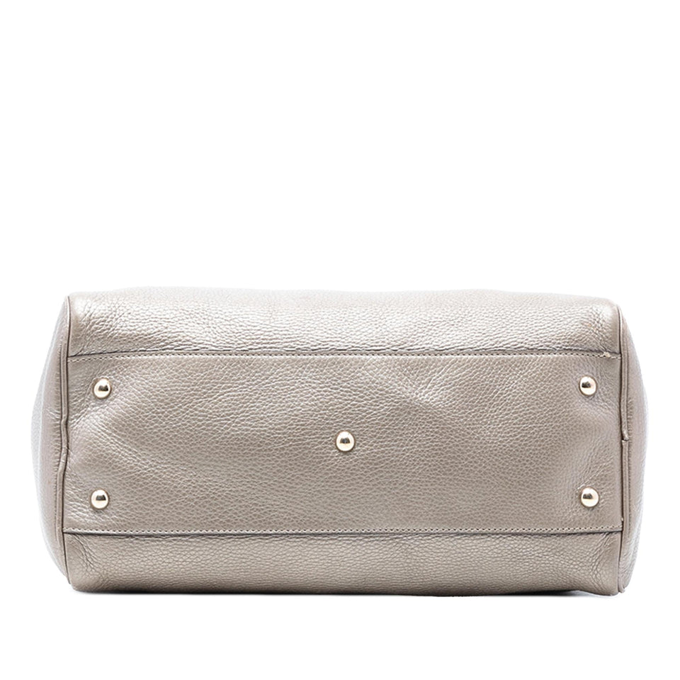 Gucci Medium Calfskin Bamboo Shopper Boston Bag