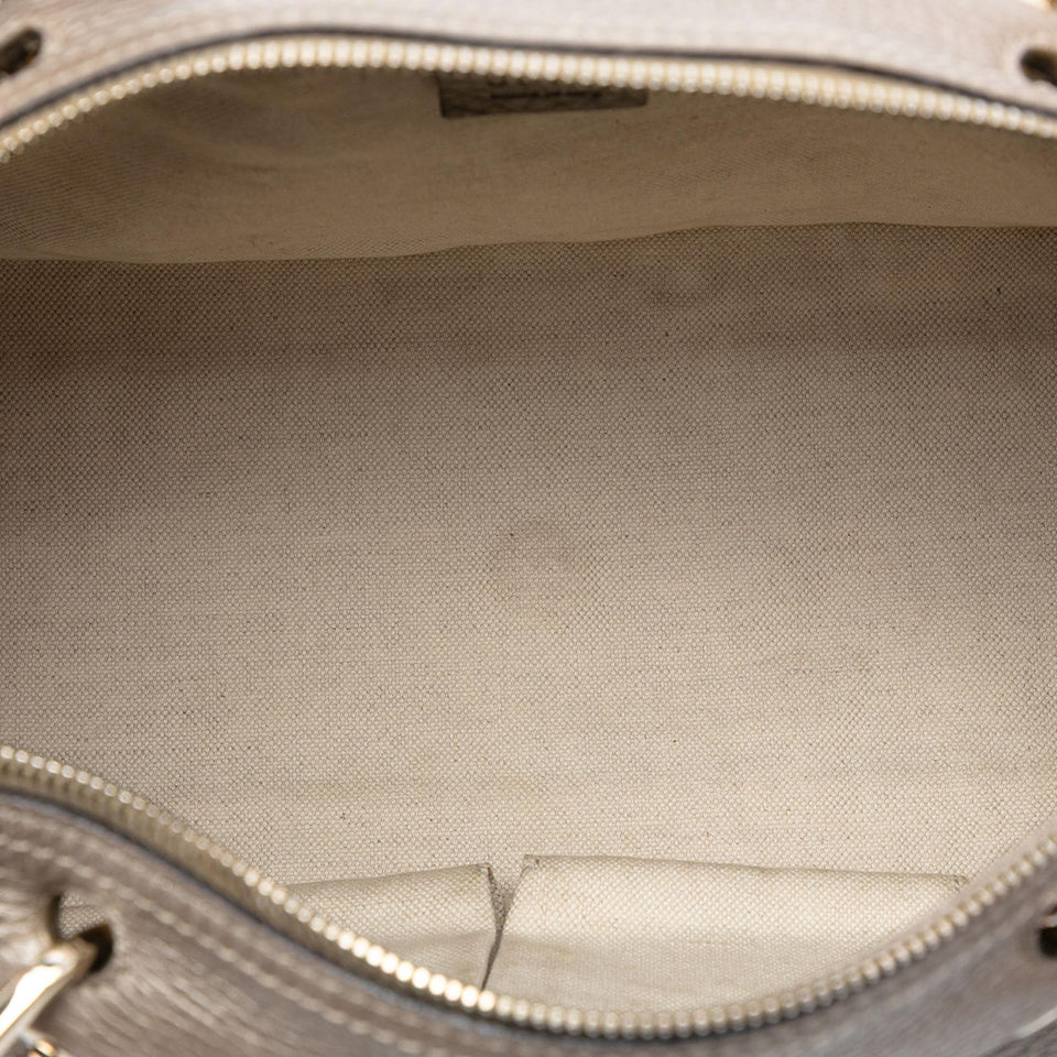Gucci Medium Calfskin Bamboo Shopper Boston Bag