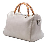 Gucci Medium Calfskin Bamboo Shopper Boston Bag