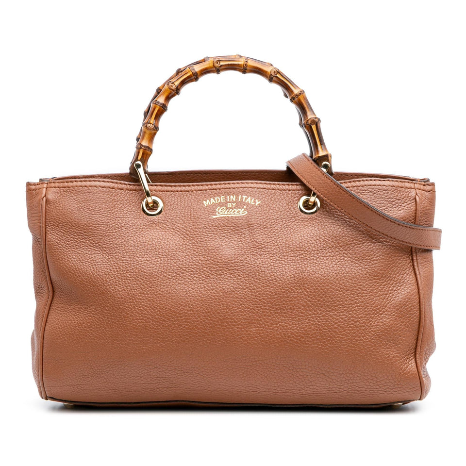 Gucci Medium Calfskin Bamboo Shopper Satchel