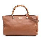 Gucci Medium Calfskin Bamboo Shopper Satchel