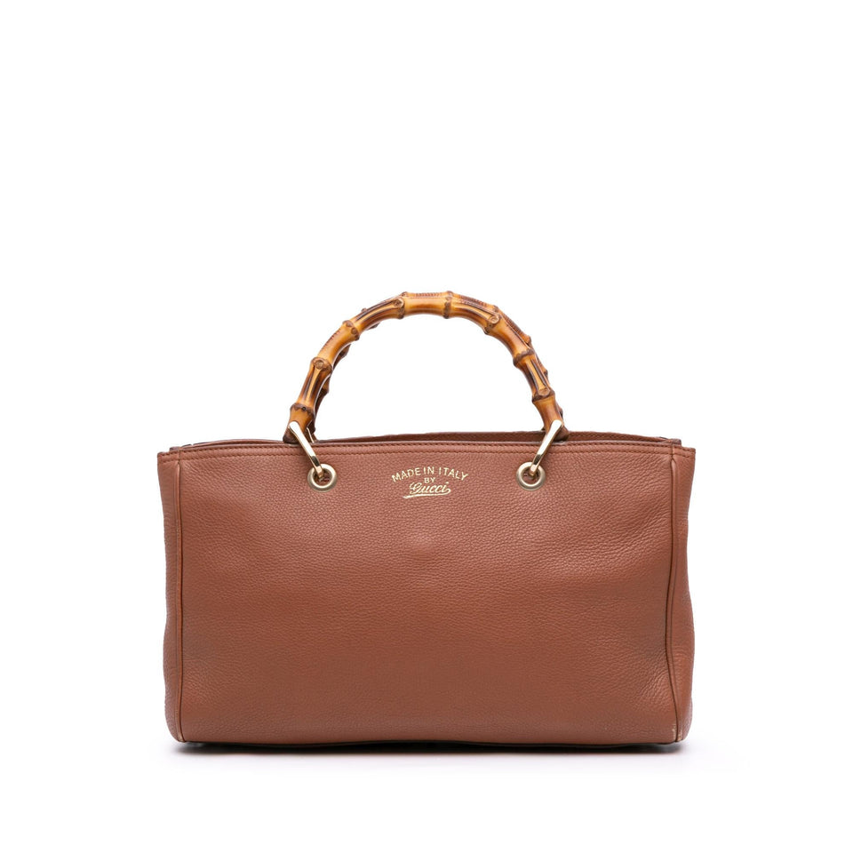 Gucci Medium Calfskin Bamboo Shopper Satchel