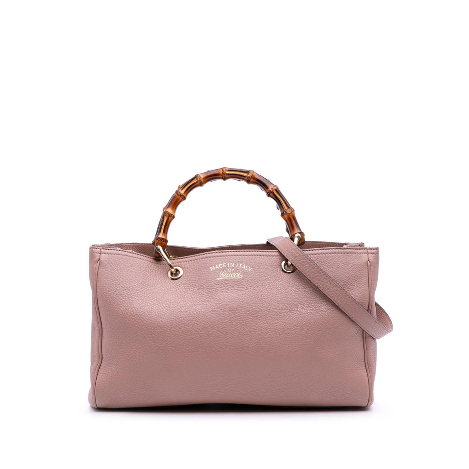 Gucci Medium Calfskin Bamboo Shopper Satchel