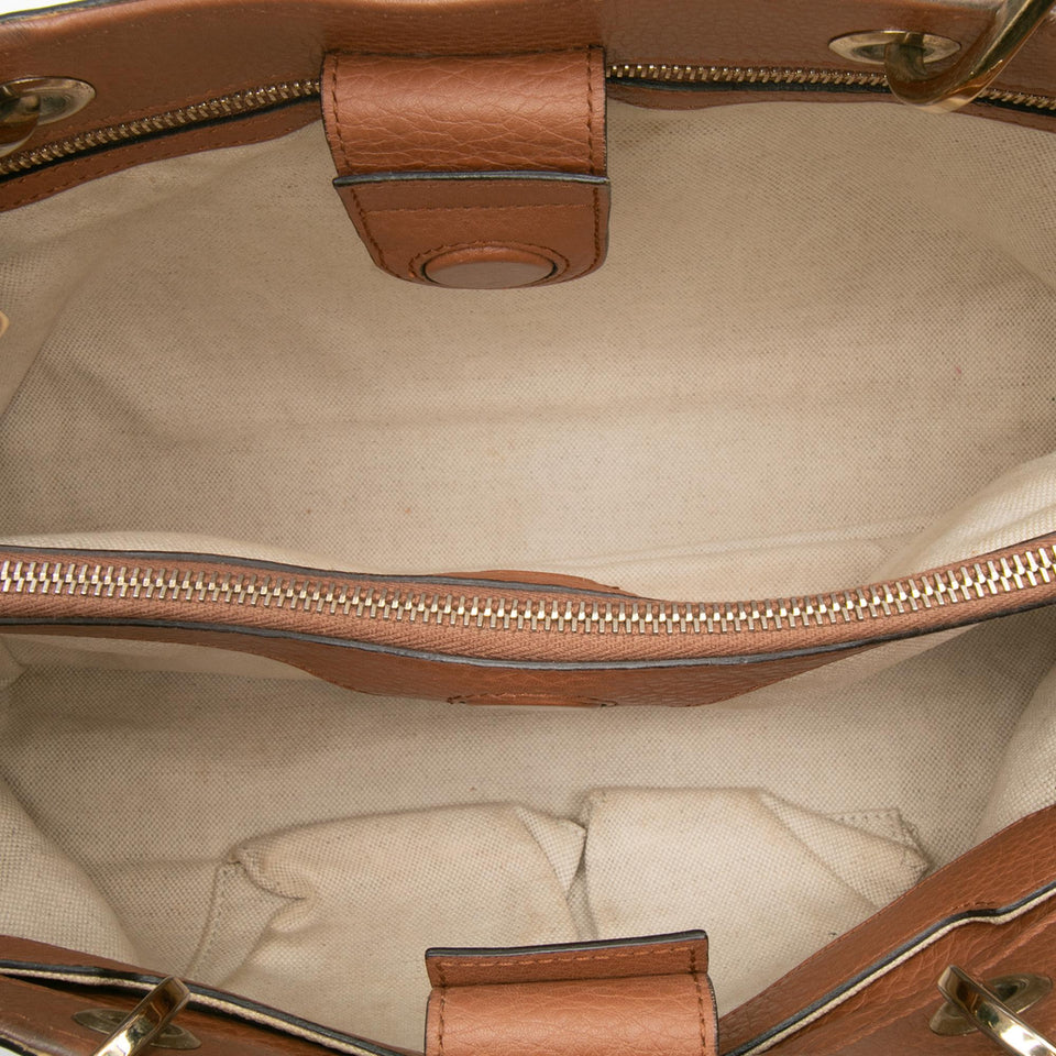Gucci Medium Calfskin Bamboo Shopper Satchel