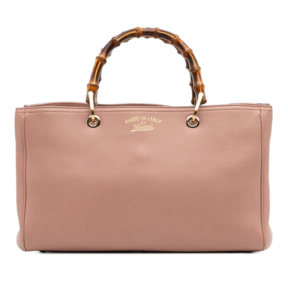 Gucci Medium Calfskin Bamboo Shopper Satchel