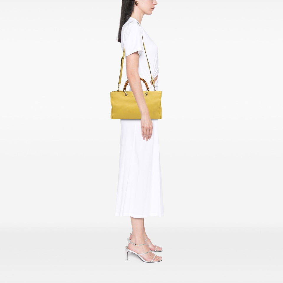 Gucci Medium Calfskin Bamboo Shopper Satchel