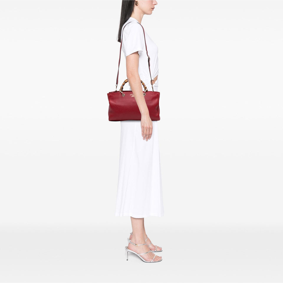 Gucci Medium Calfskin Bamboo Shopper Satchel