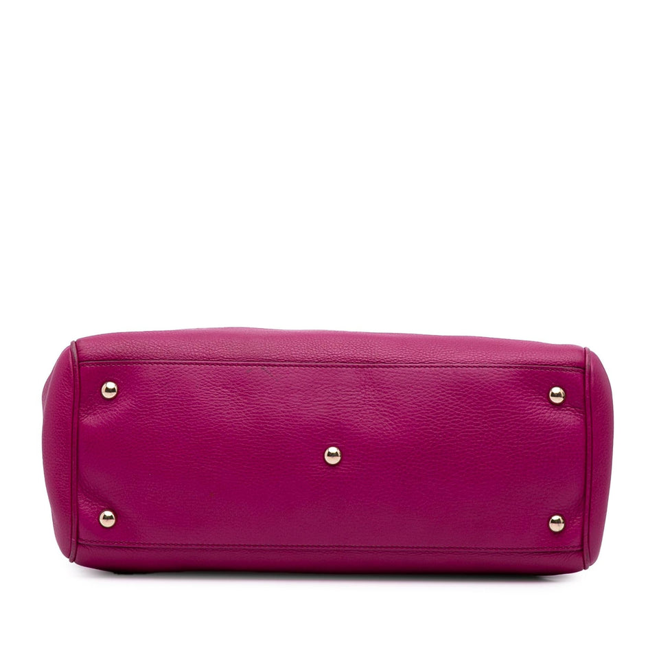 Gucci Medium Calfskin Bamboo Shopper Satchel