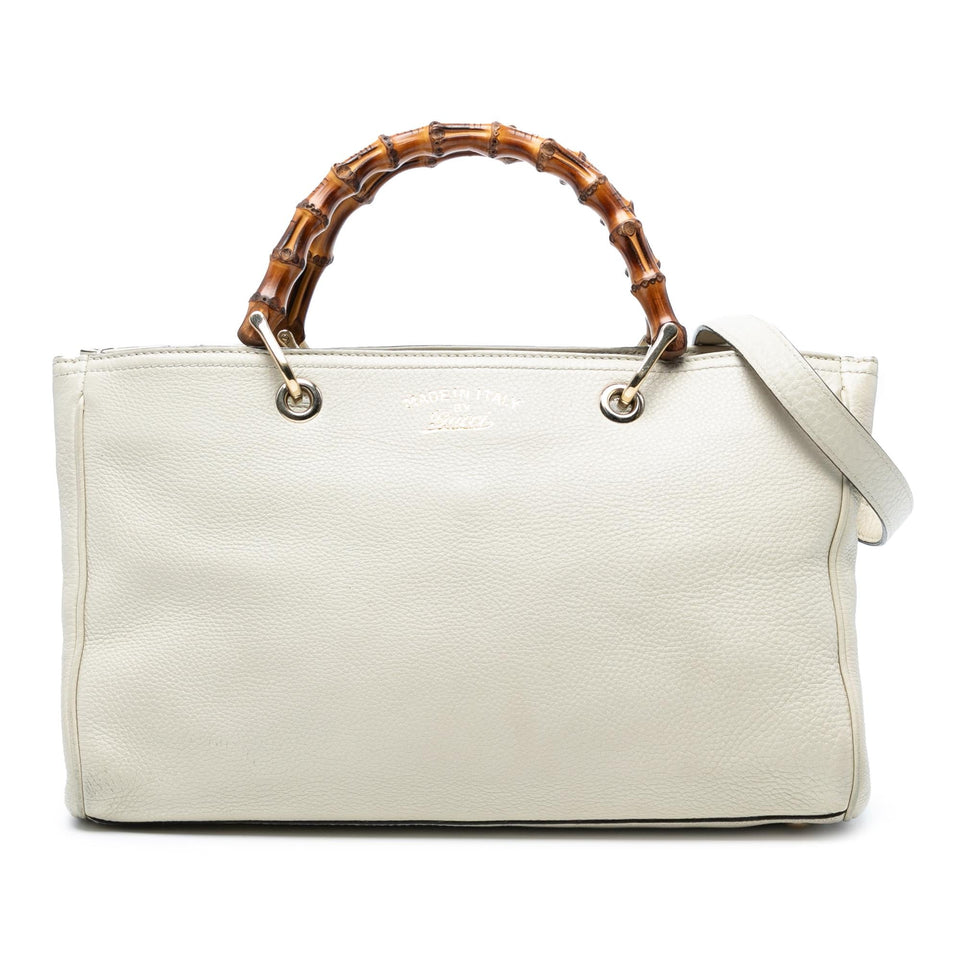 Gucci Medium Calfskin Bamboo Shopper Satchel