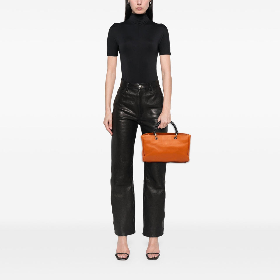 Gucci Medium Calfskin Bamboo Shopper Satchel