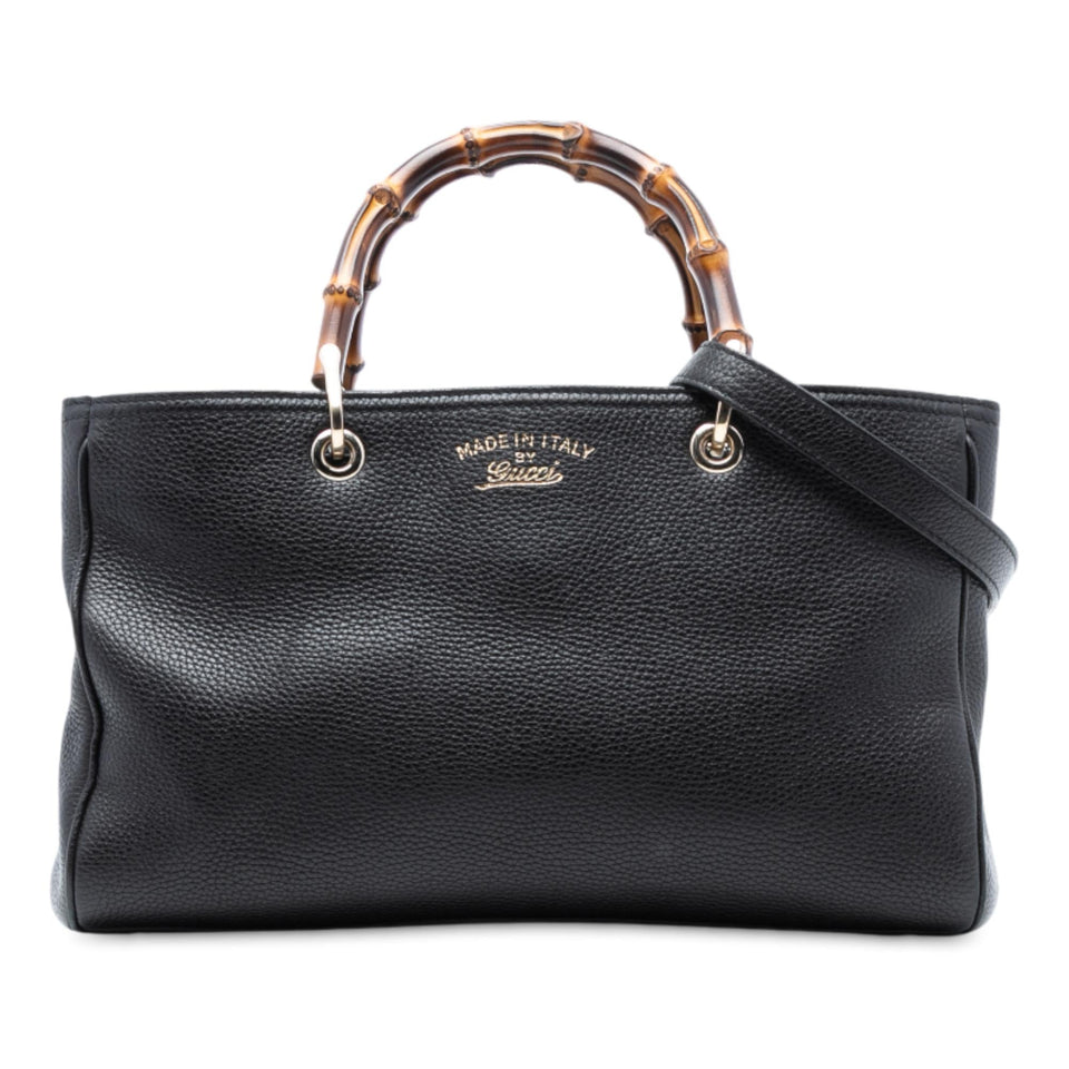 Gucci Medium Calfskin Bamboo Shopper Satchel