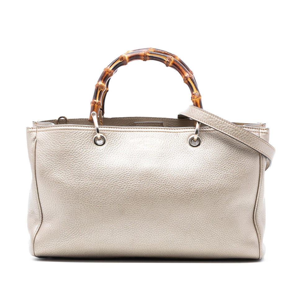 Gucci Medium Calfskin Bamboo Shopper Satchel
