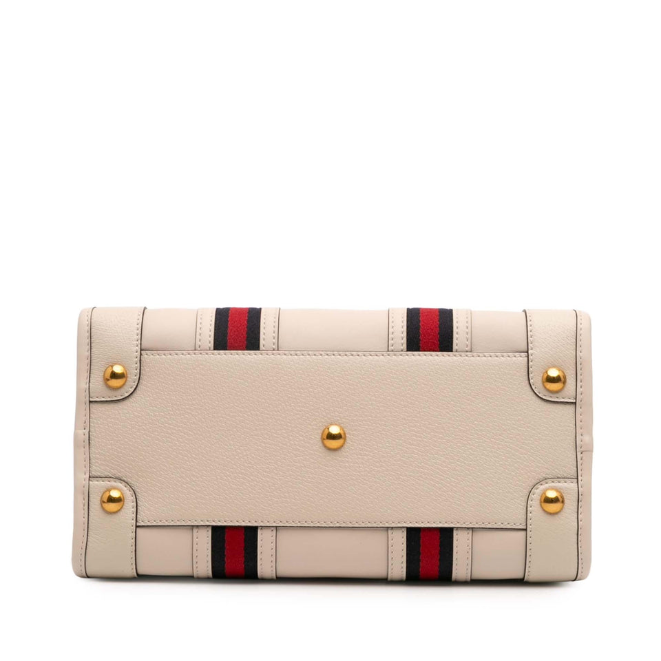Gucci Medium Calfskin Web Bauletto Top Handle Bag