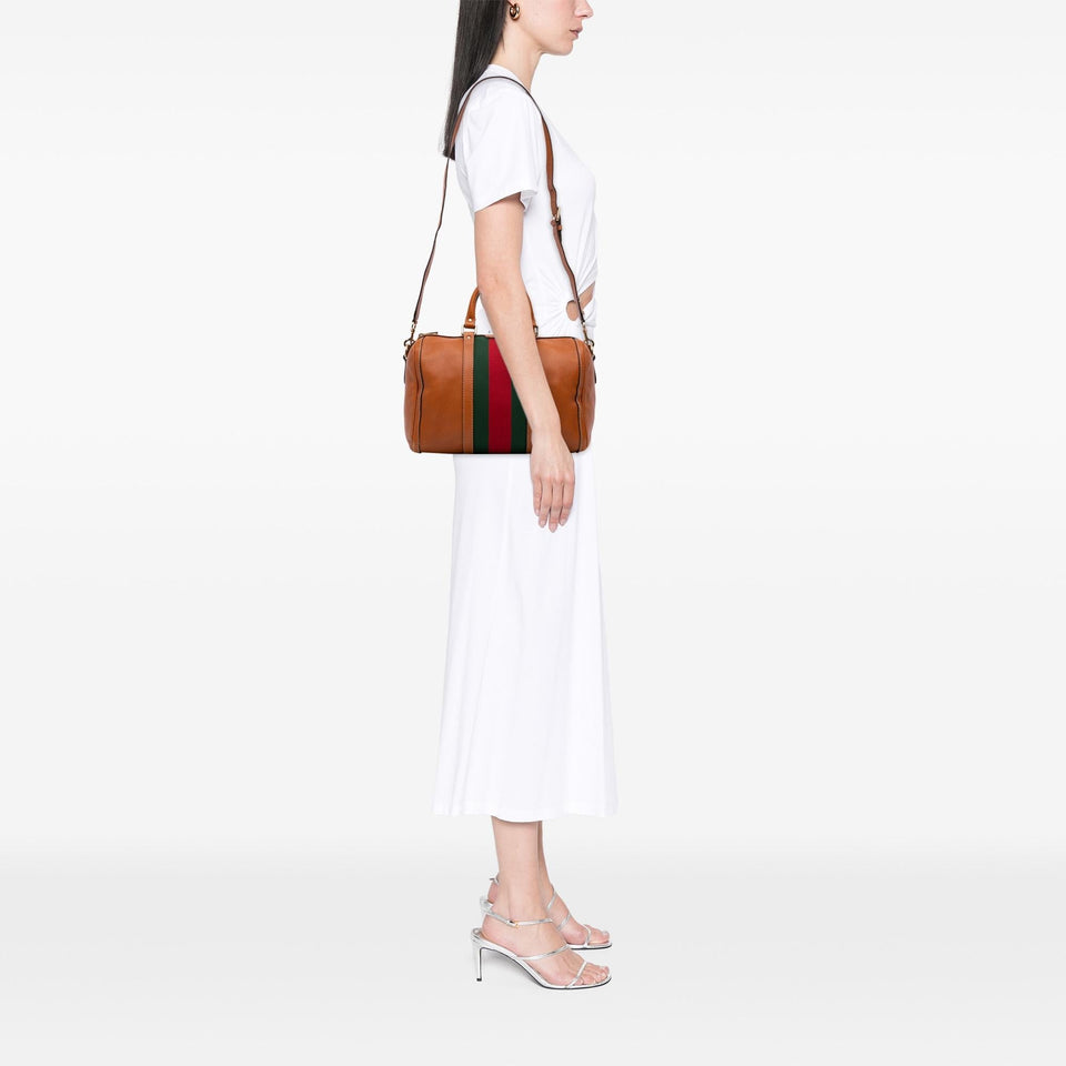 Gucci Medium Calfskin Web Joy Boston Bag