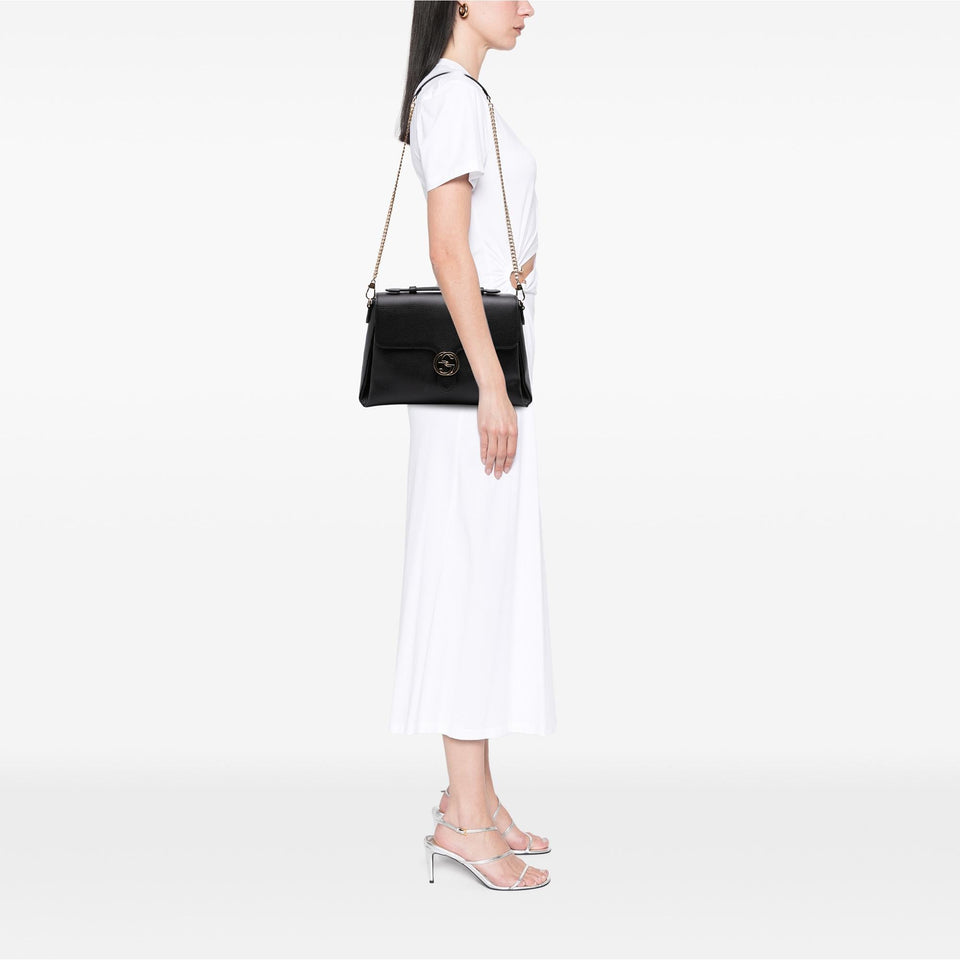 Gucci Medium Dollar Calf Interlocking G Satchel