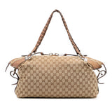 Gucci Medium GG Canvas Bamboo Bar Tote