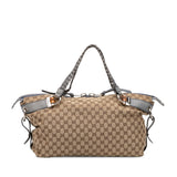 Gucci Medium GG Canvas Bamboo Bar Tote