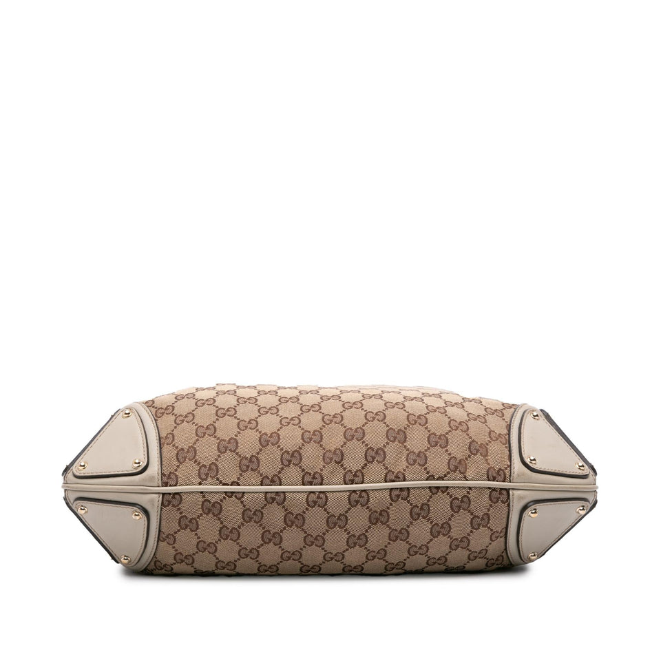 Gucci Medium GG Canvas Bamboo Indy Hobo