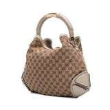 Gucci Medium GG Canvas Bamboo Indy Hobo