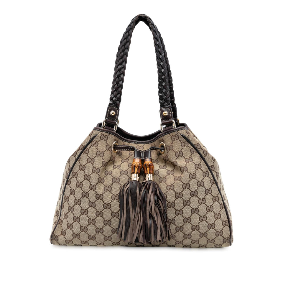 Gucci Medium GG Canvas Braided Peggy Tote
