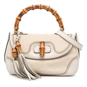 Gucci Medium GG Canvas New Bamboo Satchel