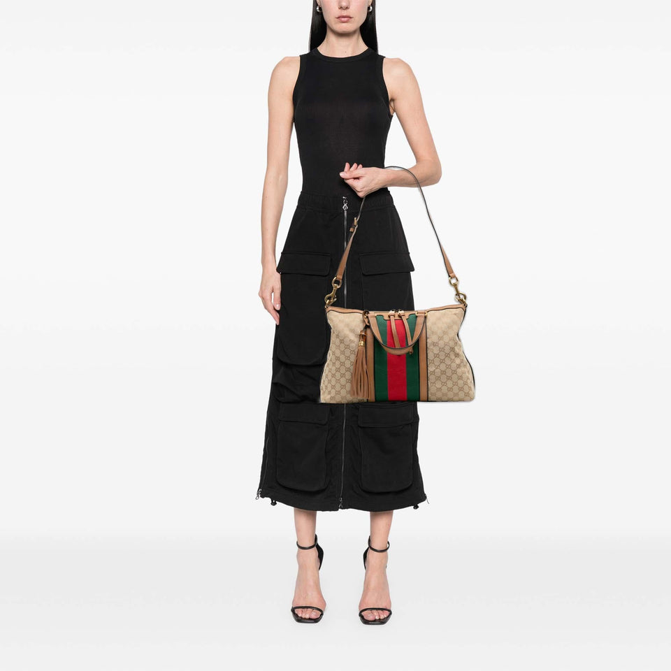Gucci Medium GG Canvas Rania Top Handle Bag