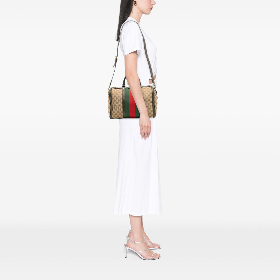 Gucci Medium GG Canvas Web Joy Boston Bag