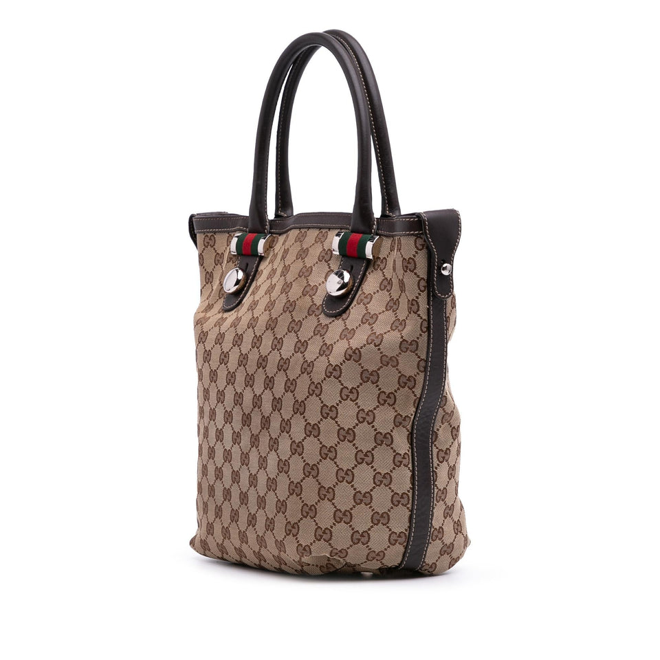 Gucci Medium GG Canvas Web Match Ball Tote