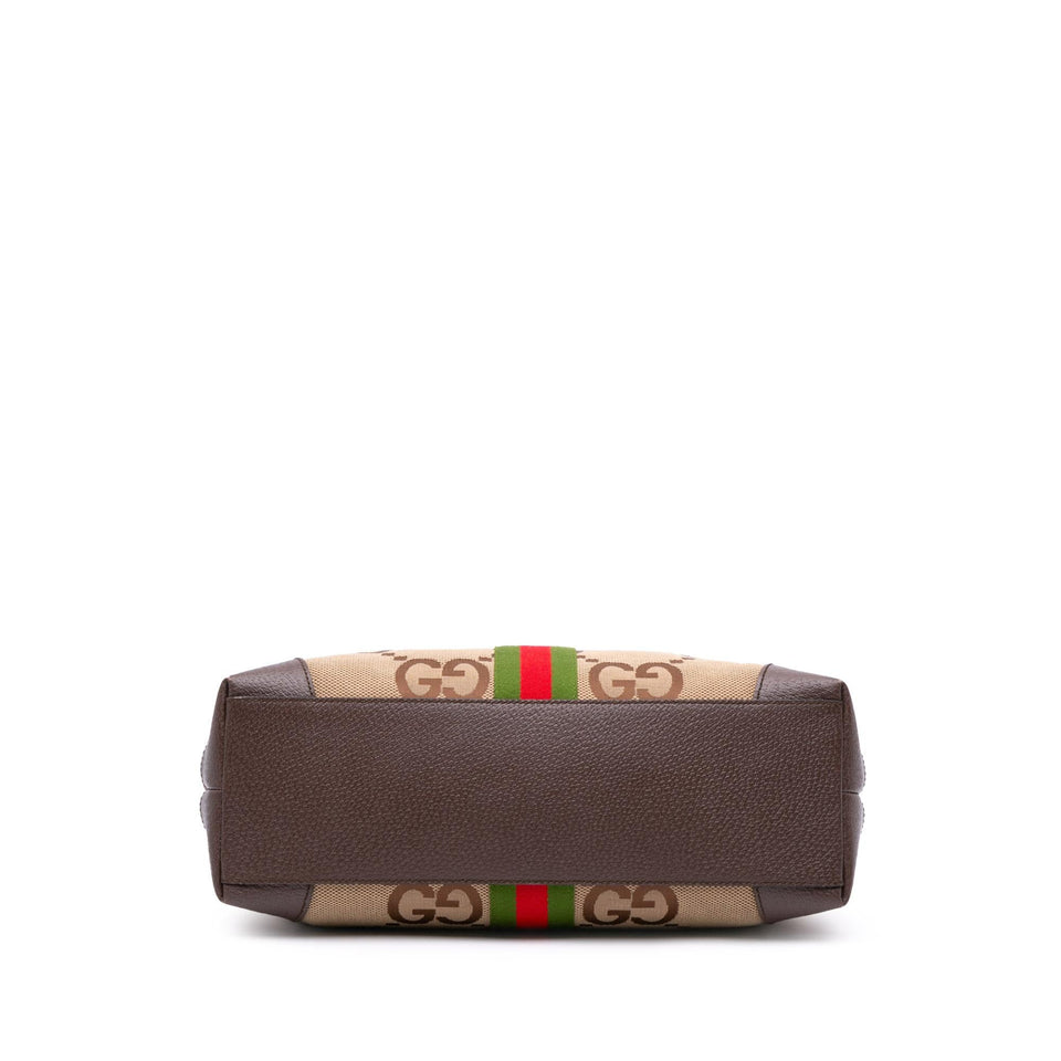Gucci Medium Jumbo GG Canvas Web Ophidia Tote