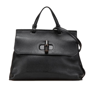 Gucci Medium Leather Bamboo Daily Satchel