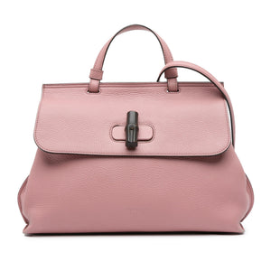 Gucci Medium Leather Bamboo Daily Satchel